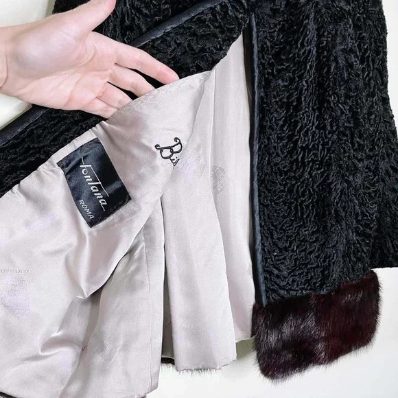 ⚡️SOLD⚡️ vintage fontana persian lamb opera coat - size small - Picture 6 of 10